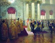 Ilya Repin Wedding of Nicholas II and Alexandra Fyodorovna, France oil painting artist